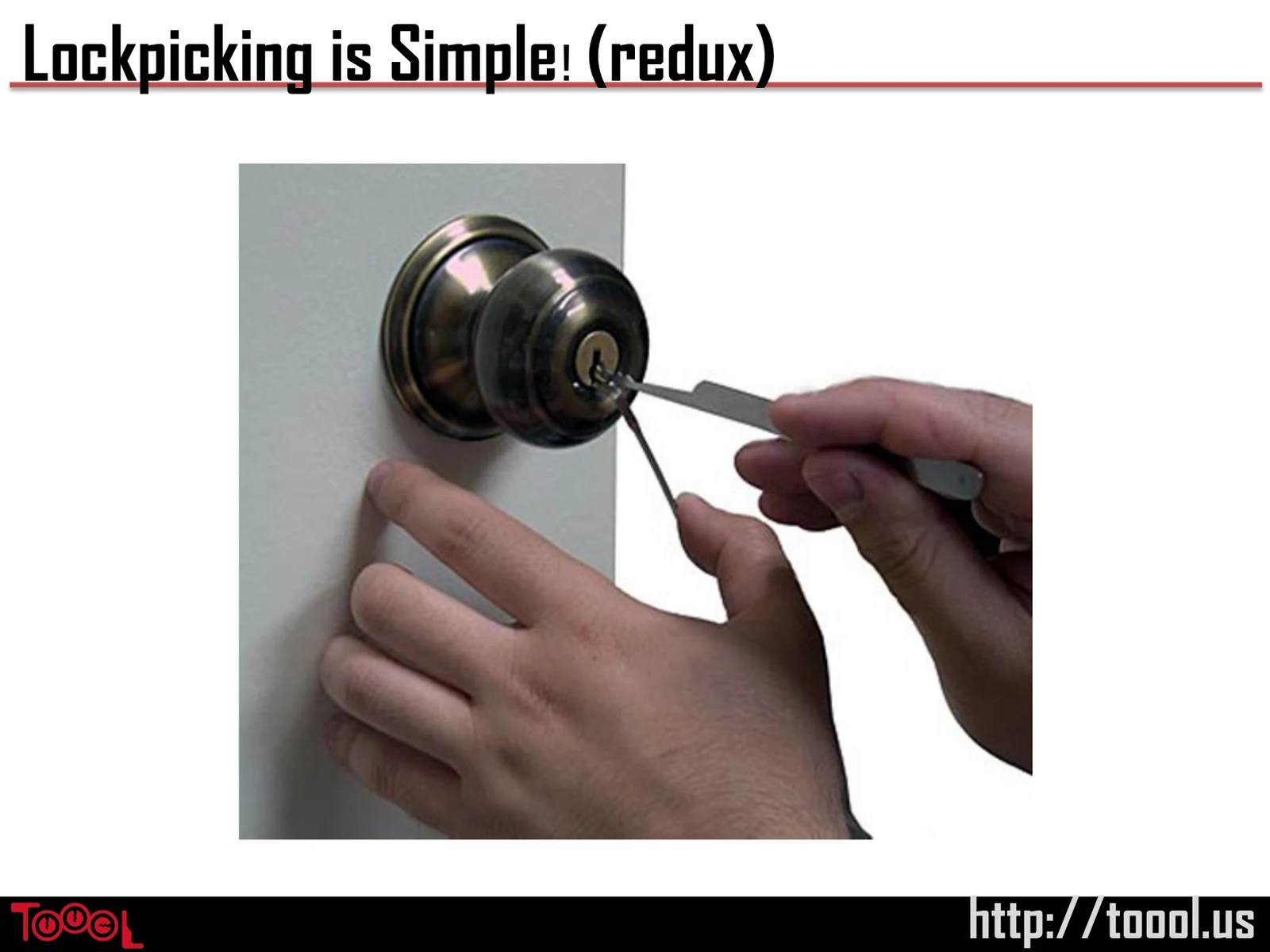 Slide 34: Lockpicking is Simple! (redux)