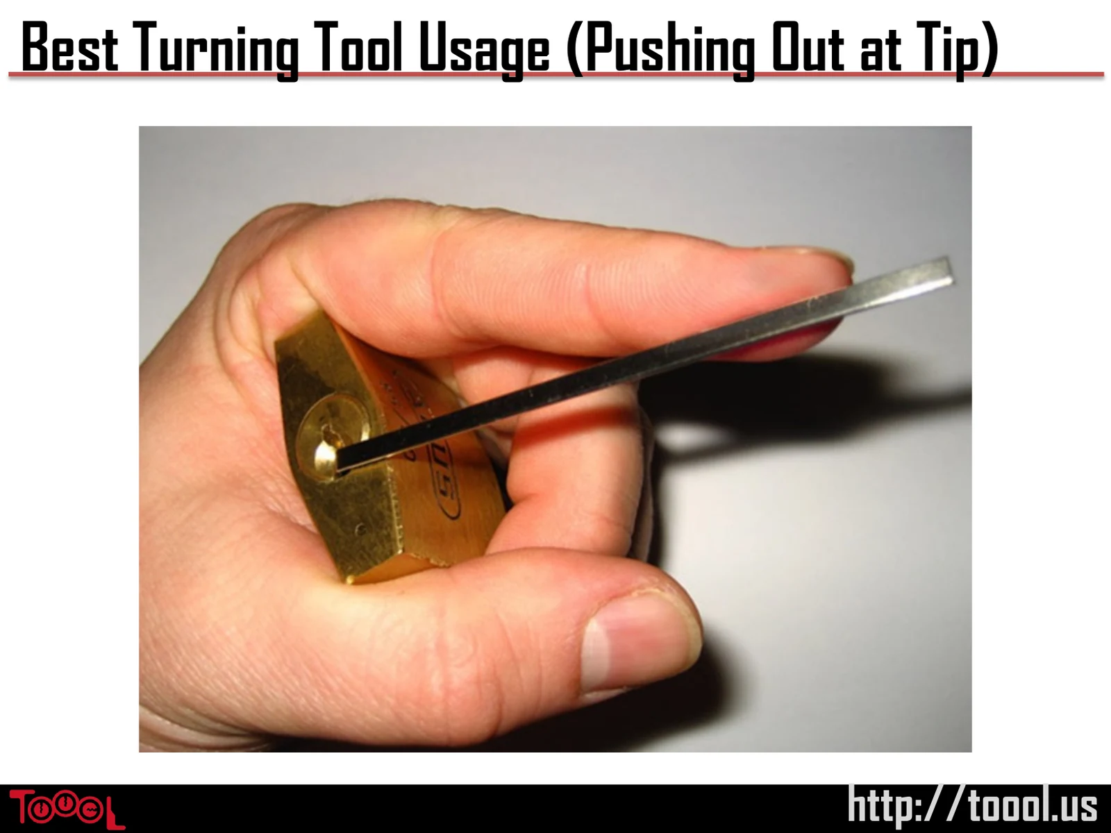 Slide 38: Best Turning Tool Usage (Pushing Out at Tip)