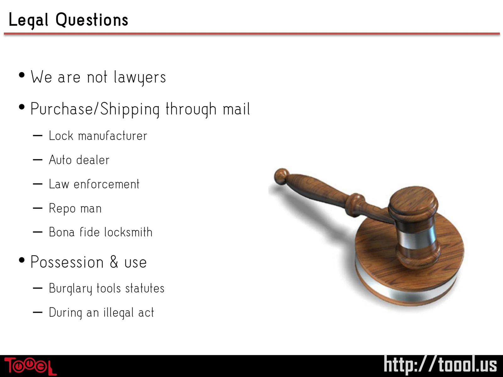 Slide 104: Legal Questions